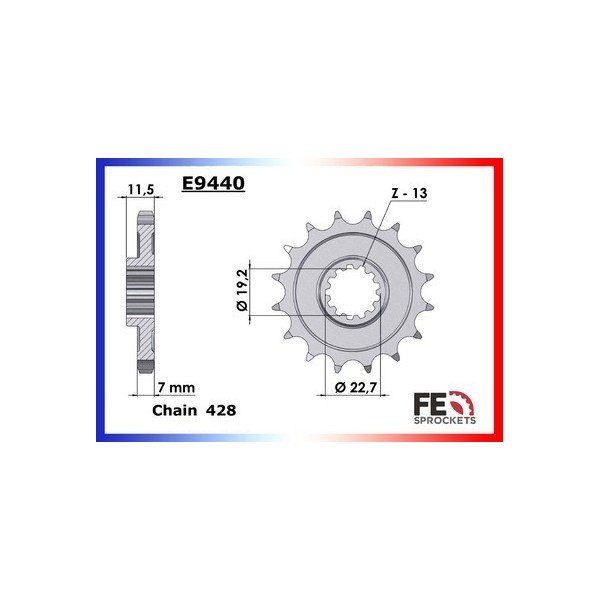 Kit chaîne Acier - DF E - 125 - SUZUKI  1999-2001  