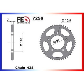 Kit chaîne Acier - DD - 125 - KREIDLER 2010-2010