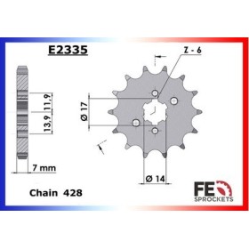 Kit chaîne Acier - Senda DRD R - 125 - DERBI 2014-2017