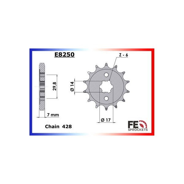 Kit chaîne Acier - FL SDW Adress - 125 - SUZUKI  2007-2007  