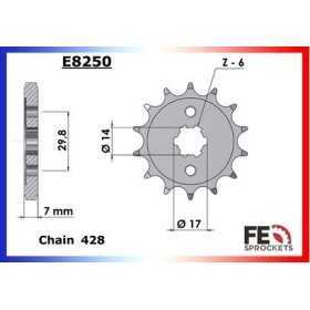 Kit chaîne Acier - Madass - 125 - SACHS 2006-2011 