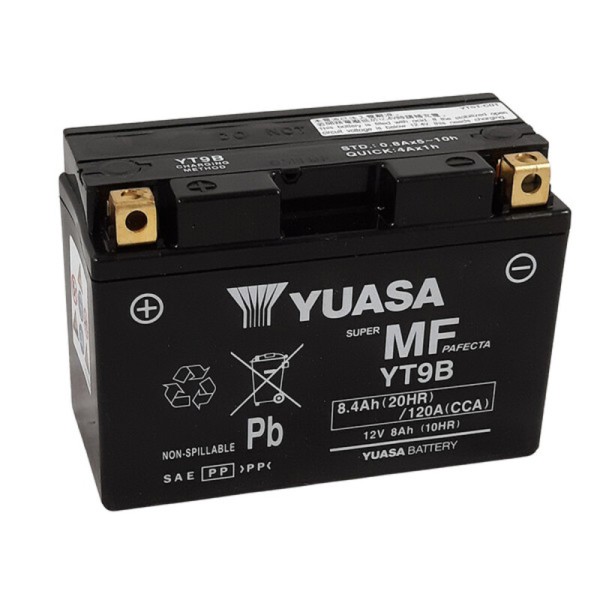 Batterie AGM Activated Pré-remplie YUASA YT9B (9B4)