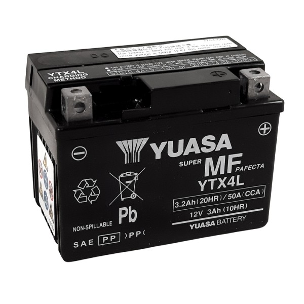 Batterie AGM Activated Pré-remplie YUASA YTX4L (4LBS)