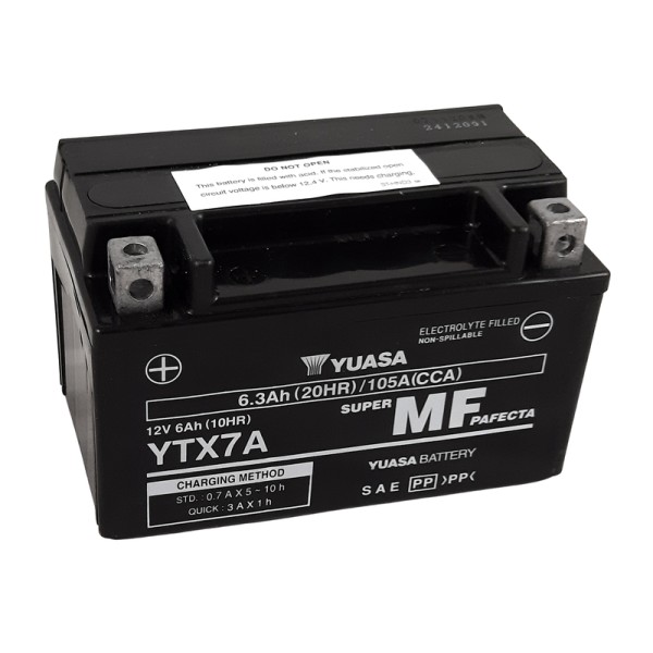 Batterie AGM Activated Pré-remplie YUASA YTX7A (7ABS)