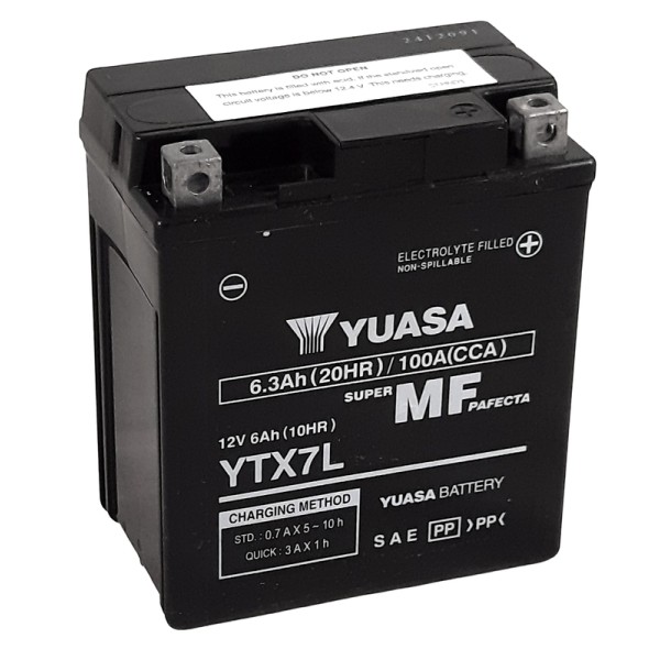 Batterie AGM Activated Pré-remplie YUASA YTX7L (7LBS)