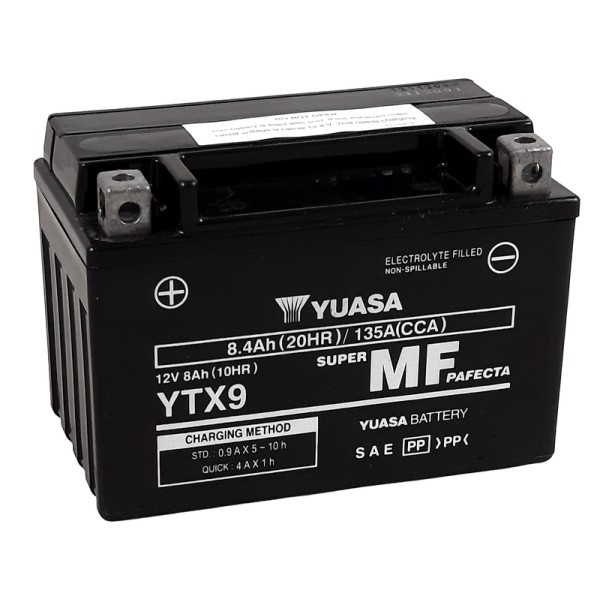 Batterie AGM Activated Pré-remplie YUASA YTX9 (9BS)