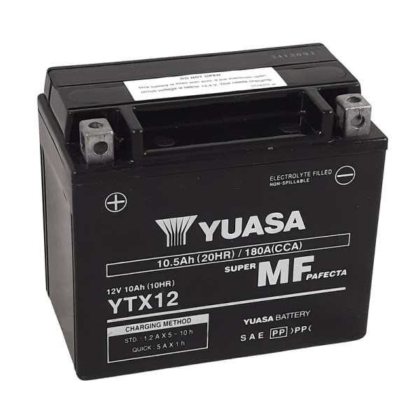 Batterie AGM Activated Pré-remplie YUASA YTX12 (12BS)