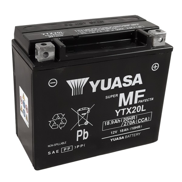 Batterie AGM Activated Pré-remplie YUASA YTX20L (20LBS)