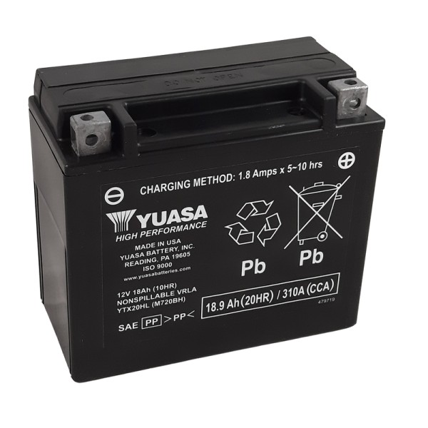 Batterie AGM Activated Pré-remplie YUASA YTX20HL (20HLBS)