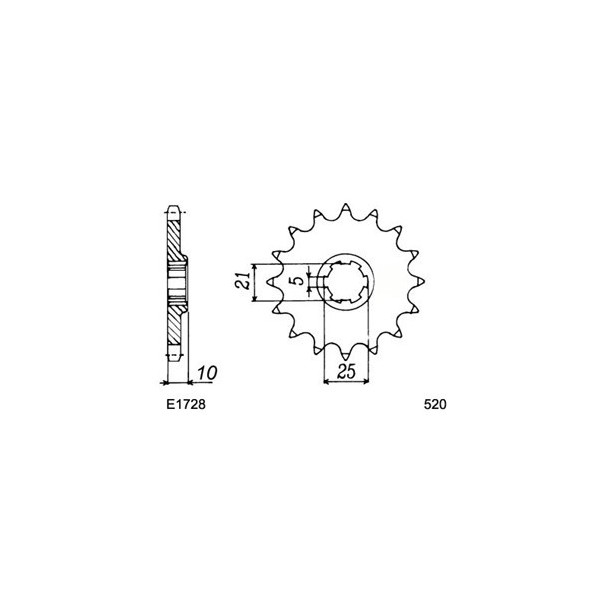 Kit chaîne Acier - T4 E/R - 500 - CAGIVA  1987-1990  