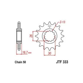 Pignon JT SPROCKETS acier anti-bruit 333 - 530