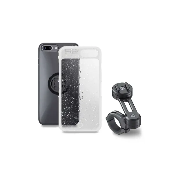 Pack complet SP-CONNECT Moto Bundle fixé sur guidon iPhone 8+/7+/6S+/6+