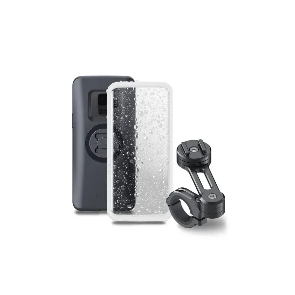Pack complet SP-CONNECT Moto Bundle fixé sur guidon Samsung S9
