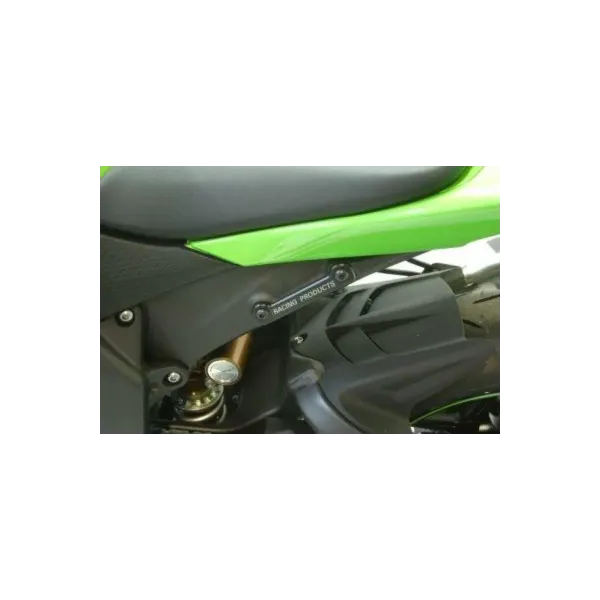 Caches orifices repose-pieds arrière gauche R&G RACING noir Kawasaki ZX6R/RR