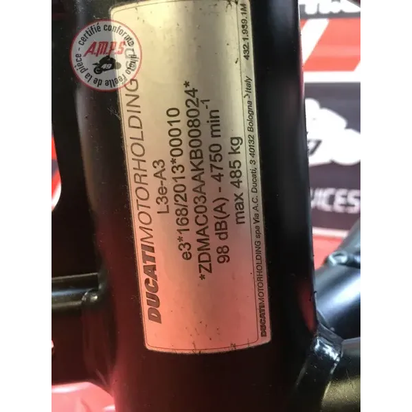 Cadre avec carte grise Ducati 1260 Multistrada Enduro 2019 à 2021
