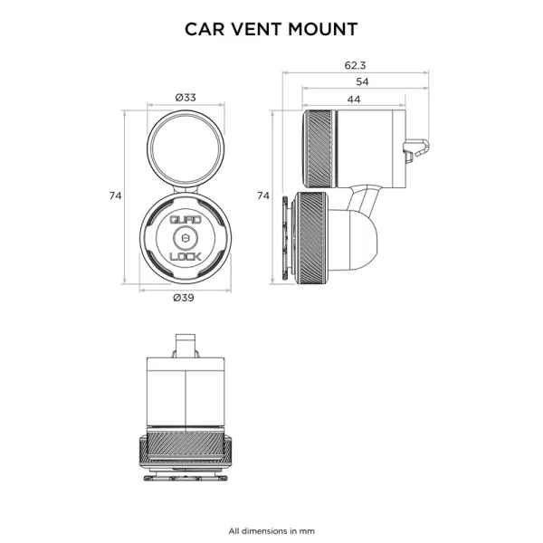 QUADL VENT CAR MOUNT