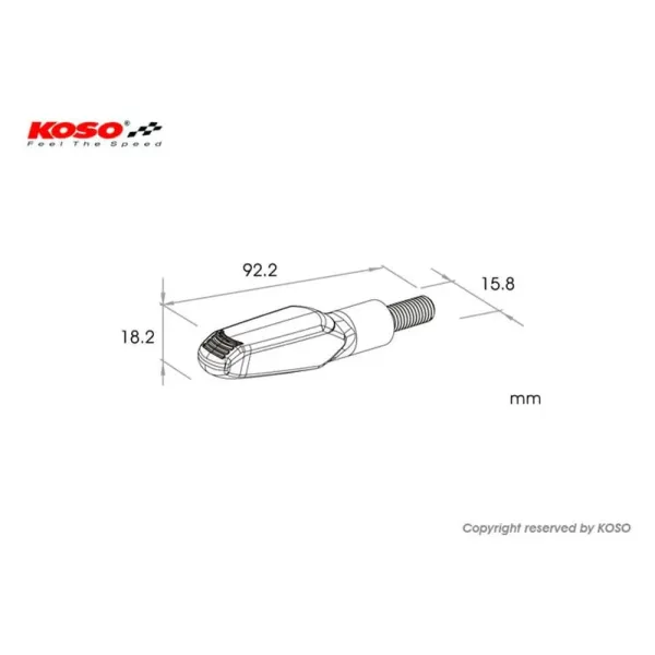 Clignotant Led KOSO Gw-01 L'Unite - Noir